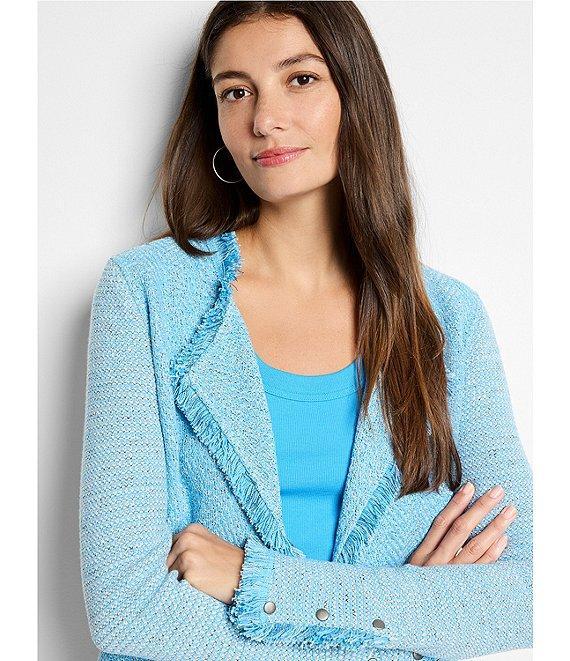NIC + ZOE Fringe Mix Open Lapel Long Sleeve Jacket Product Image