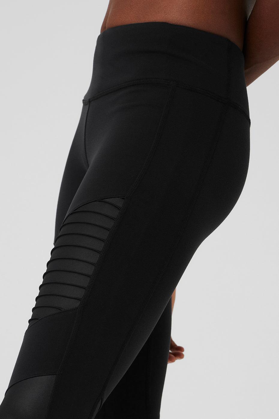 7/8 High-Waist Moto Legging - Black Product Image