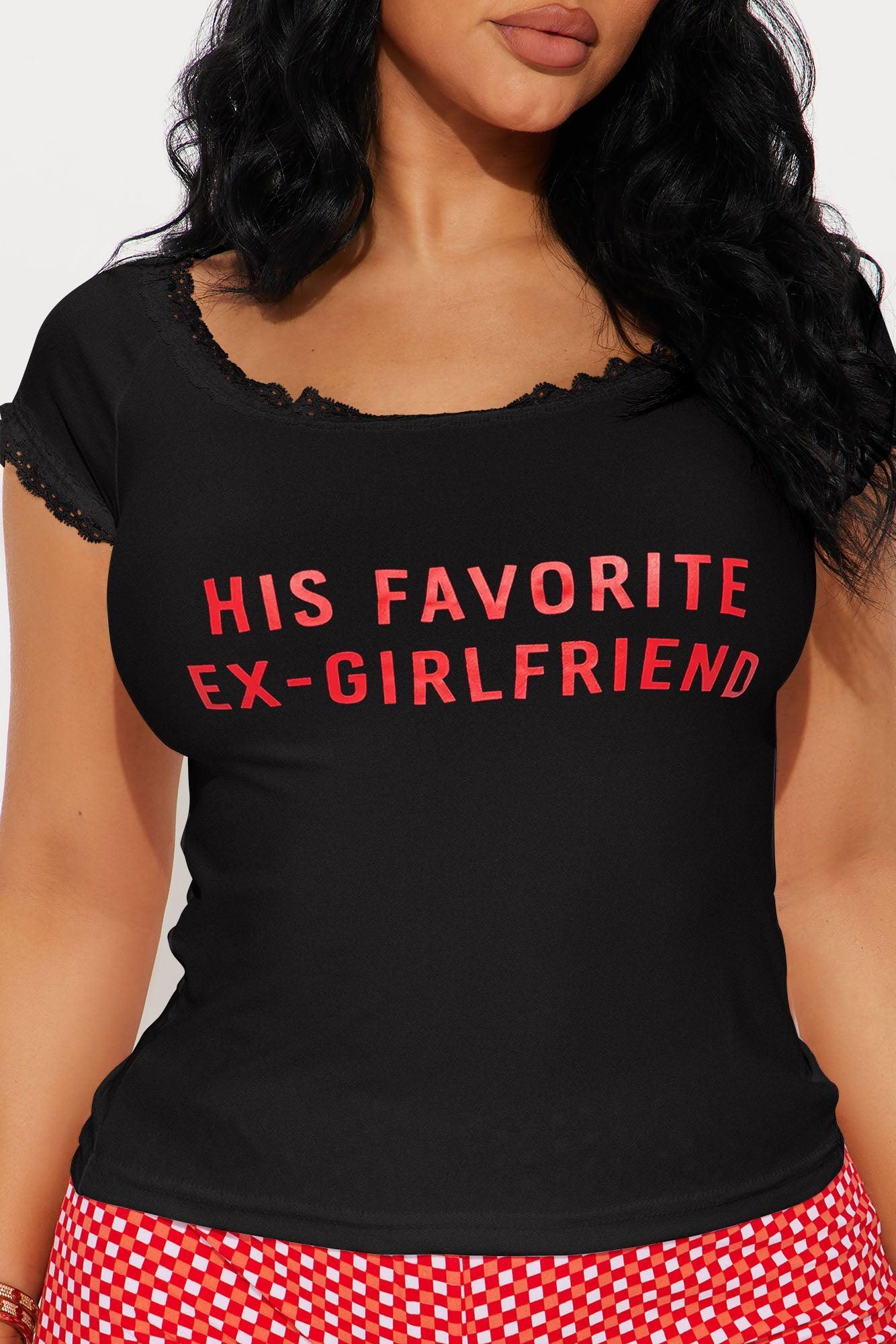 Favorite Ex Girlfriend PJ Boxer Short Set - Black/Red Product Image