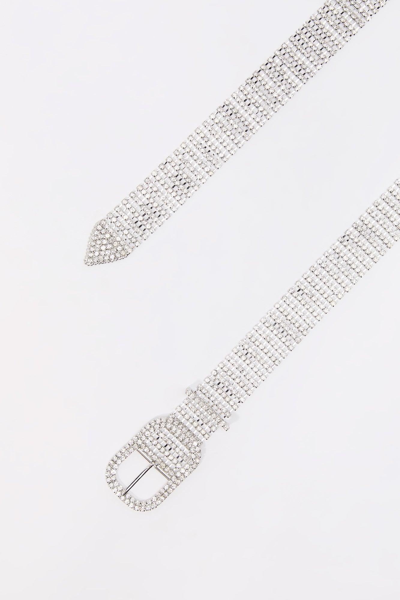 Rhinestone Square Buckle Belt Female Product Image