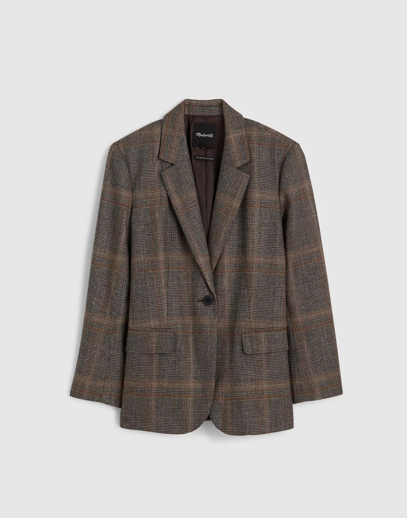 Cardigan Blazer in Plaid Product Image