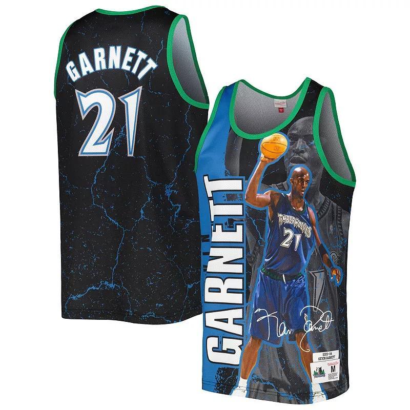 Men's Mitchell & Ness Kevin Garnett Black Minnesota Timberwolves 2003-04 Hardwood Classics Player Burst Tank Top,  Product Image