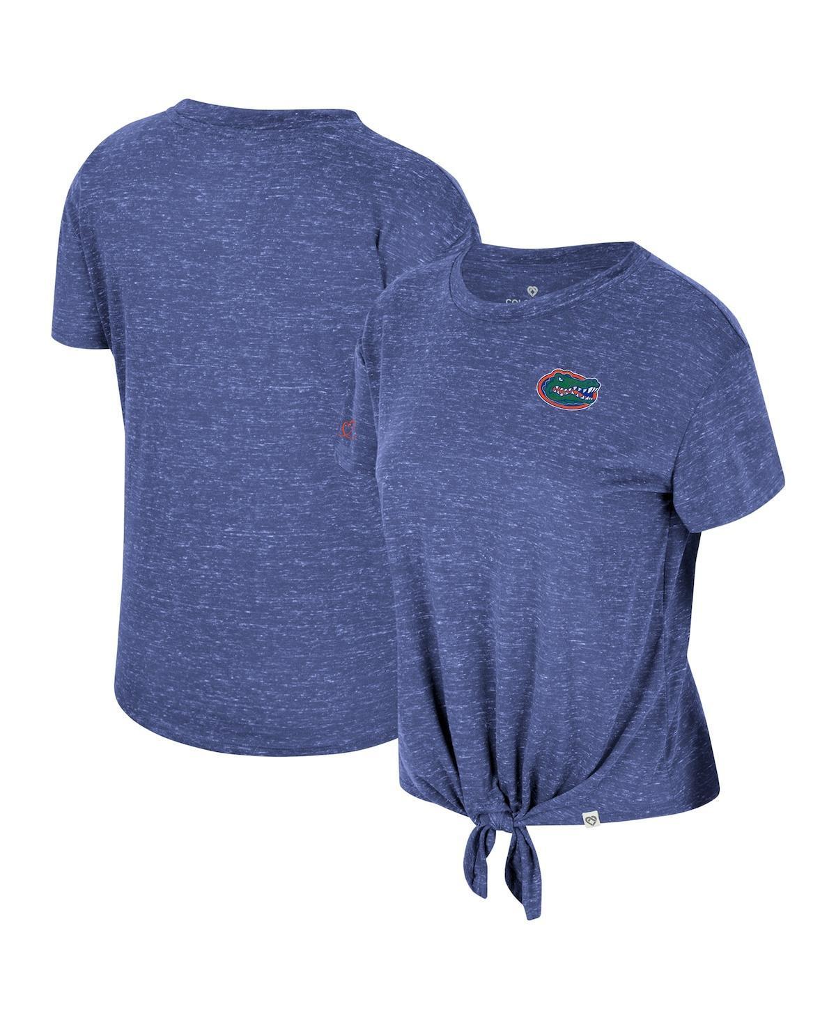 Womens Colosseum Royal Distressed Florida Gators Finalists Tie-Front T-shirt Product Image