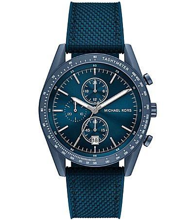 Michael Kors Mens Warren Chronograph Black Nylon Strap Watch Product Image