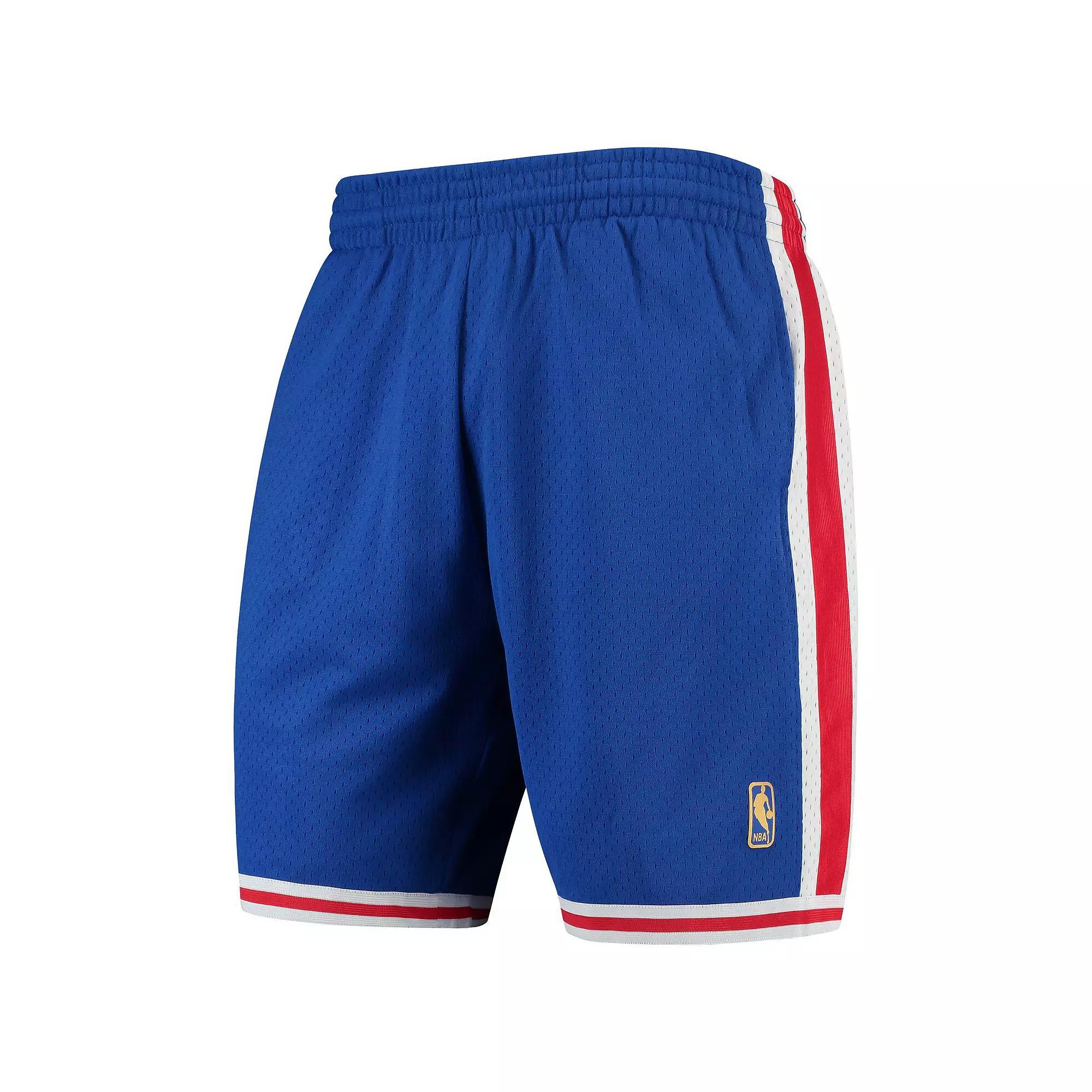 Men's Mitchell & Ness Royal Philadelphia 76ers Hardwood Classics Team Swingman Shorts, Size: 2XL, 76r Blue Product Image