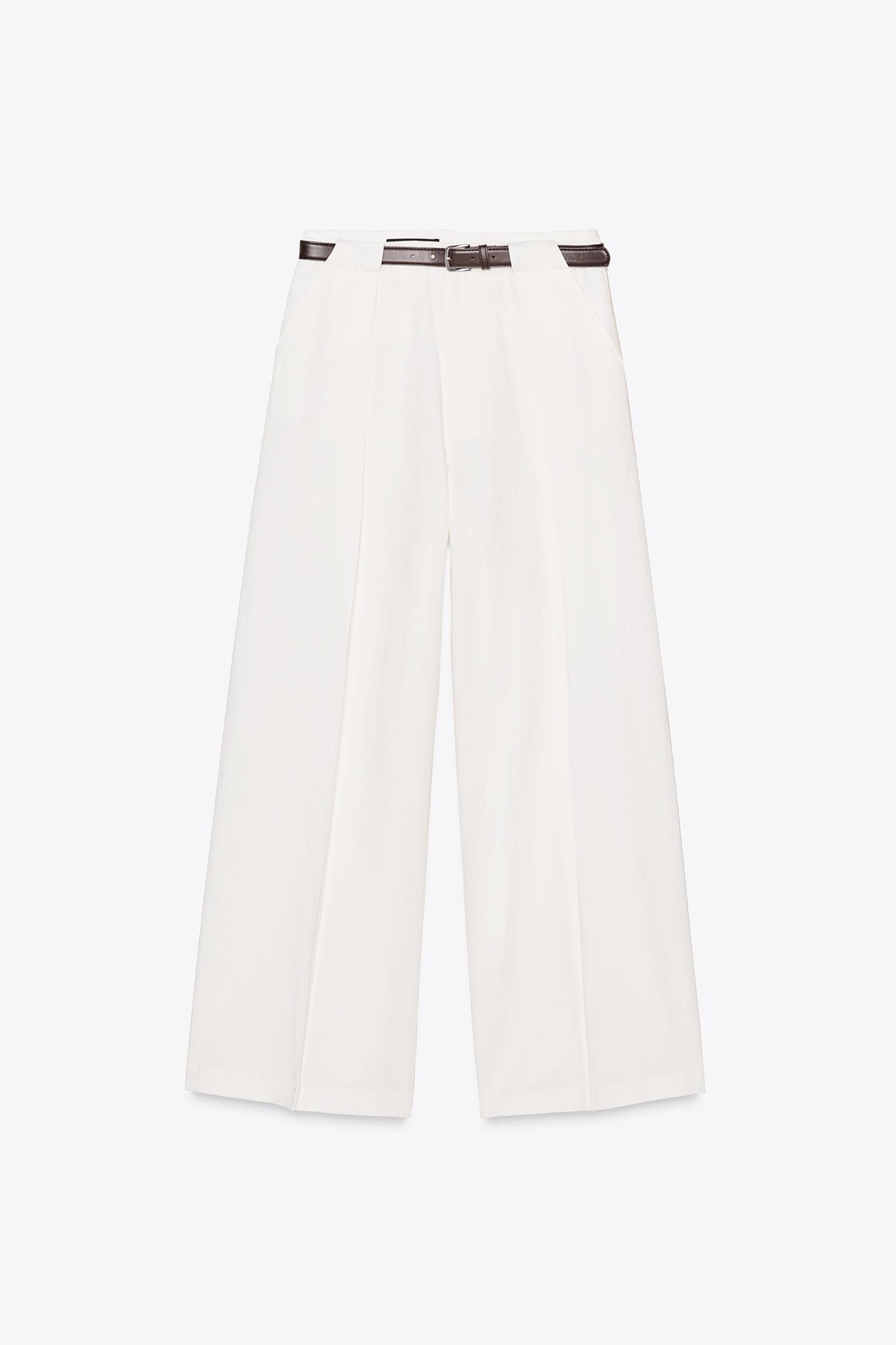BELTED PLEATED PANTS Product Image