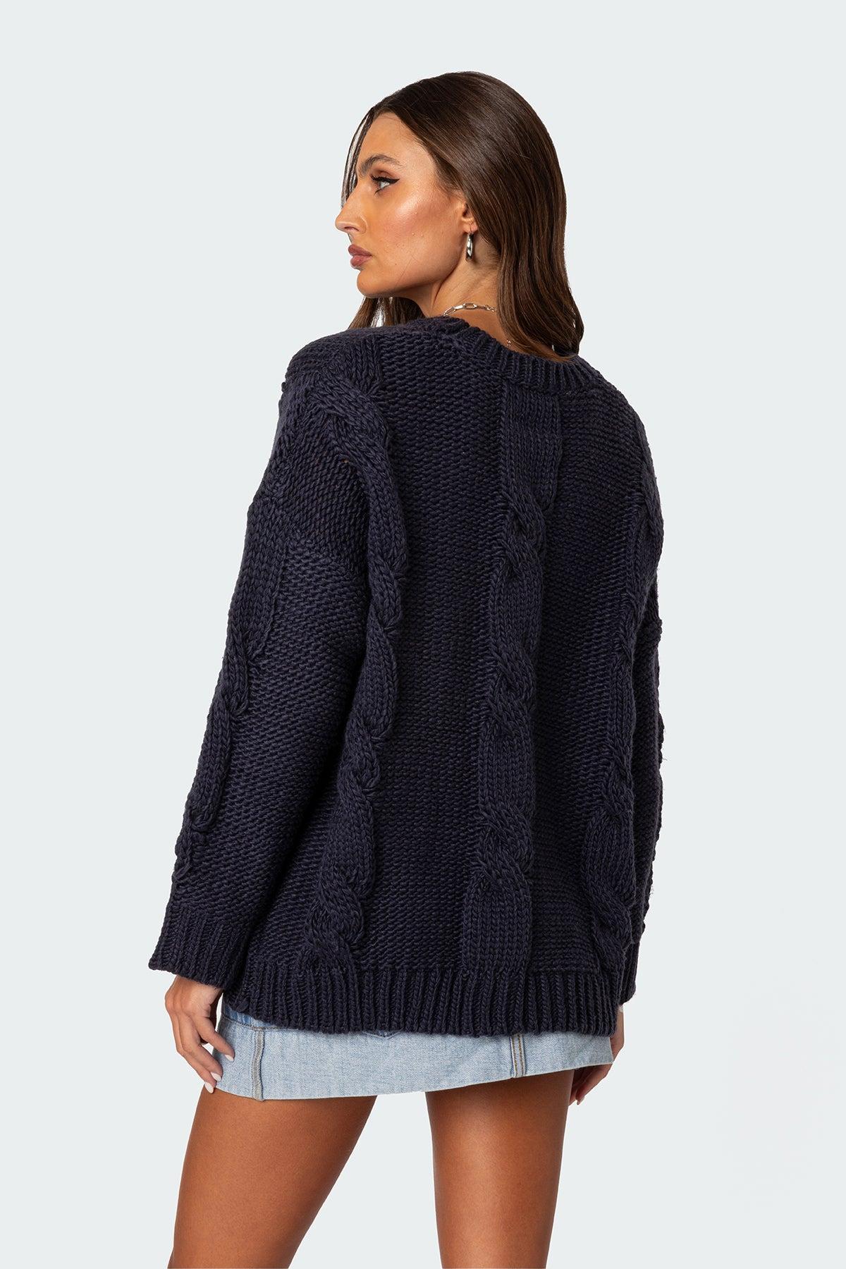 Alene Oversized Cable Knit Sweater Product Image