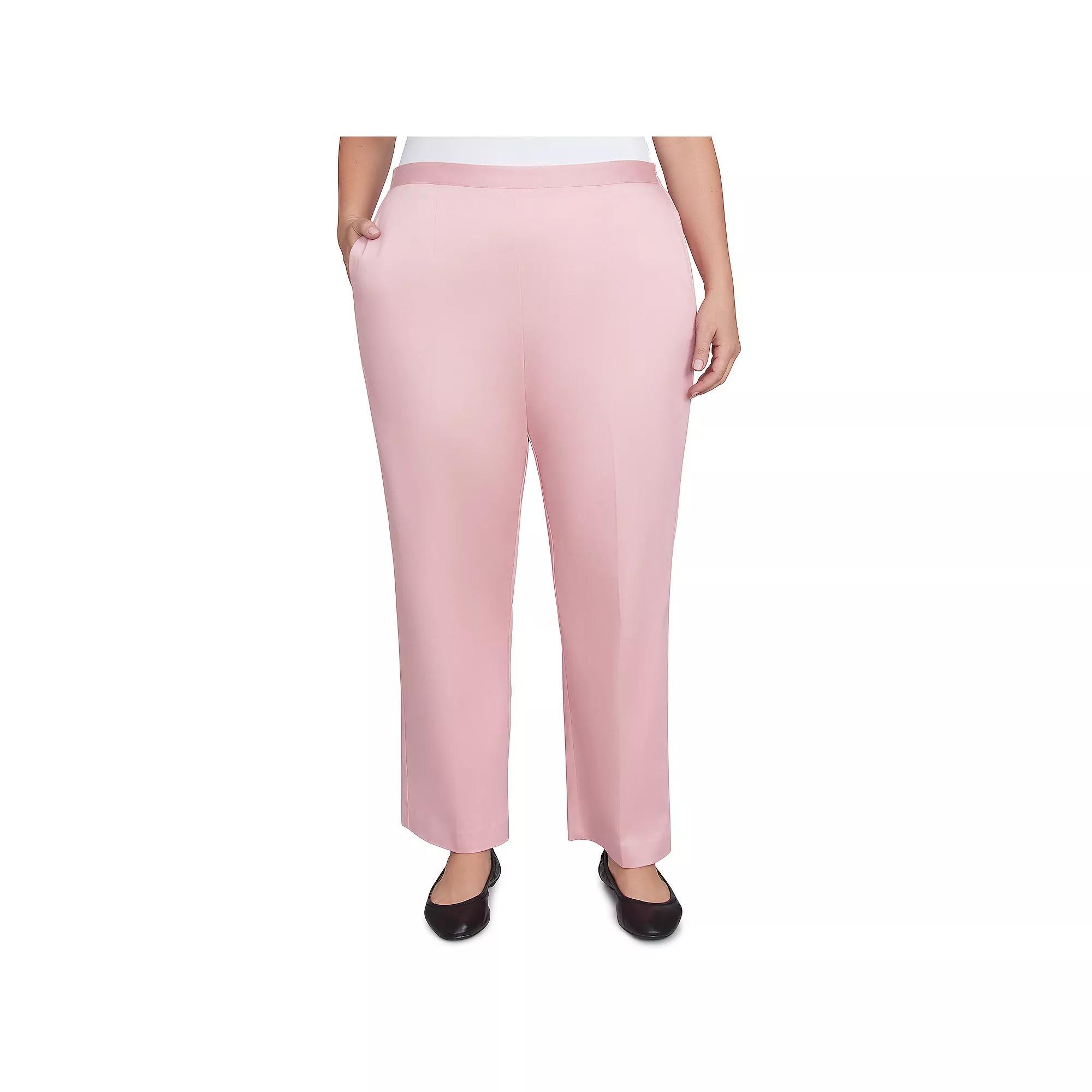 Plus Size Alfred Dunner Sateen Woven Medium Length Pants, Women&#x27;s, Size: 20 W, Pink Product Image