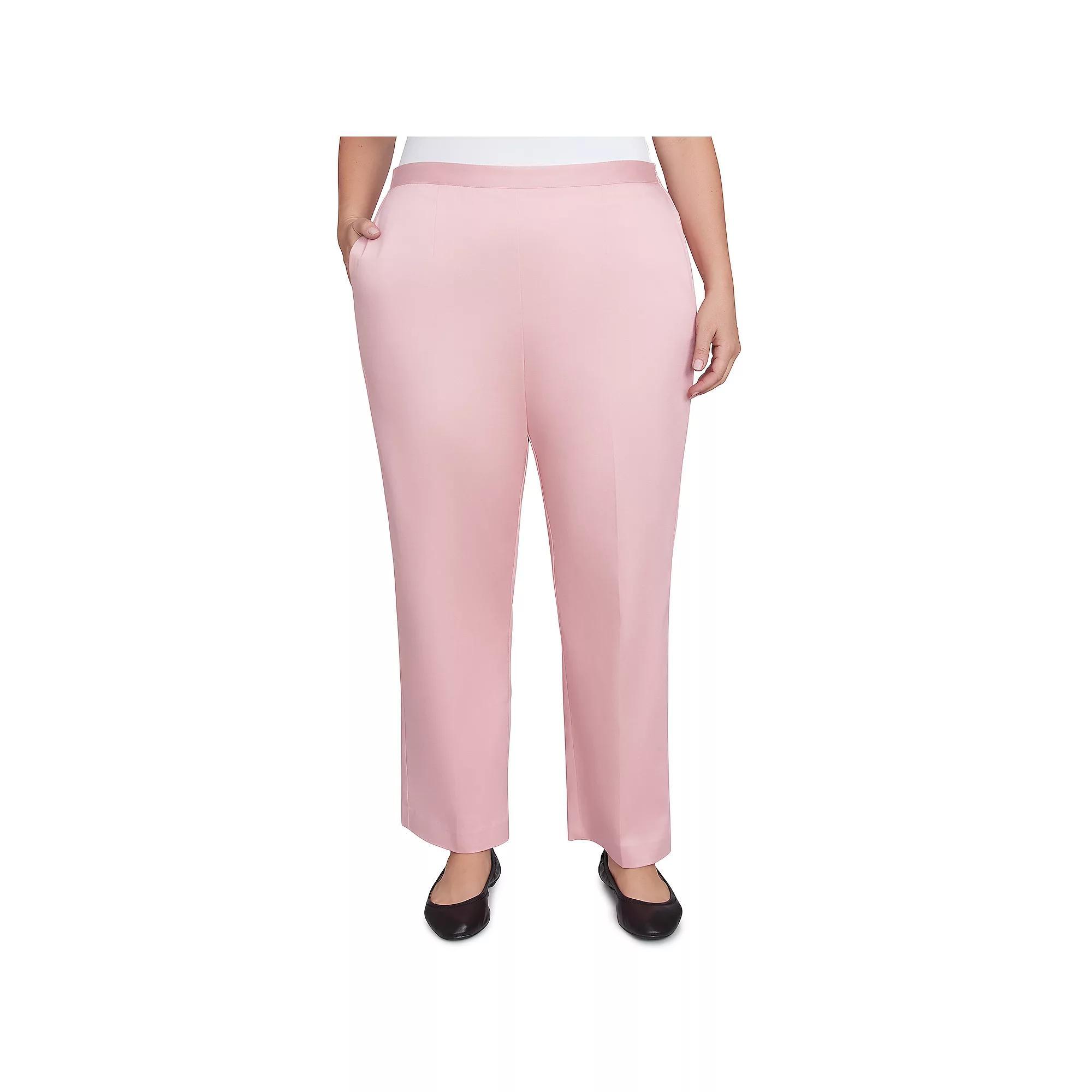 Plus Size Alfred Dunner Sateen Woven Medium Length Pants, Women&#x27;s, Size: 20 W, Pink Product Image