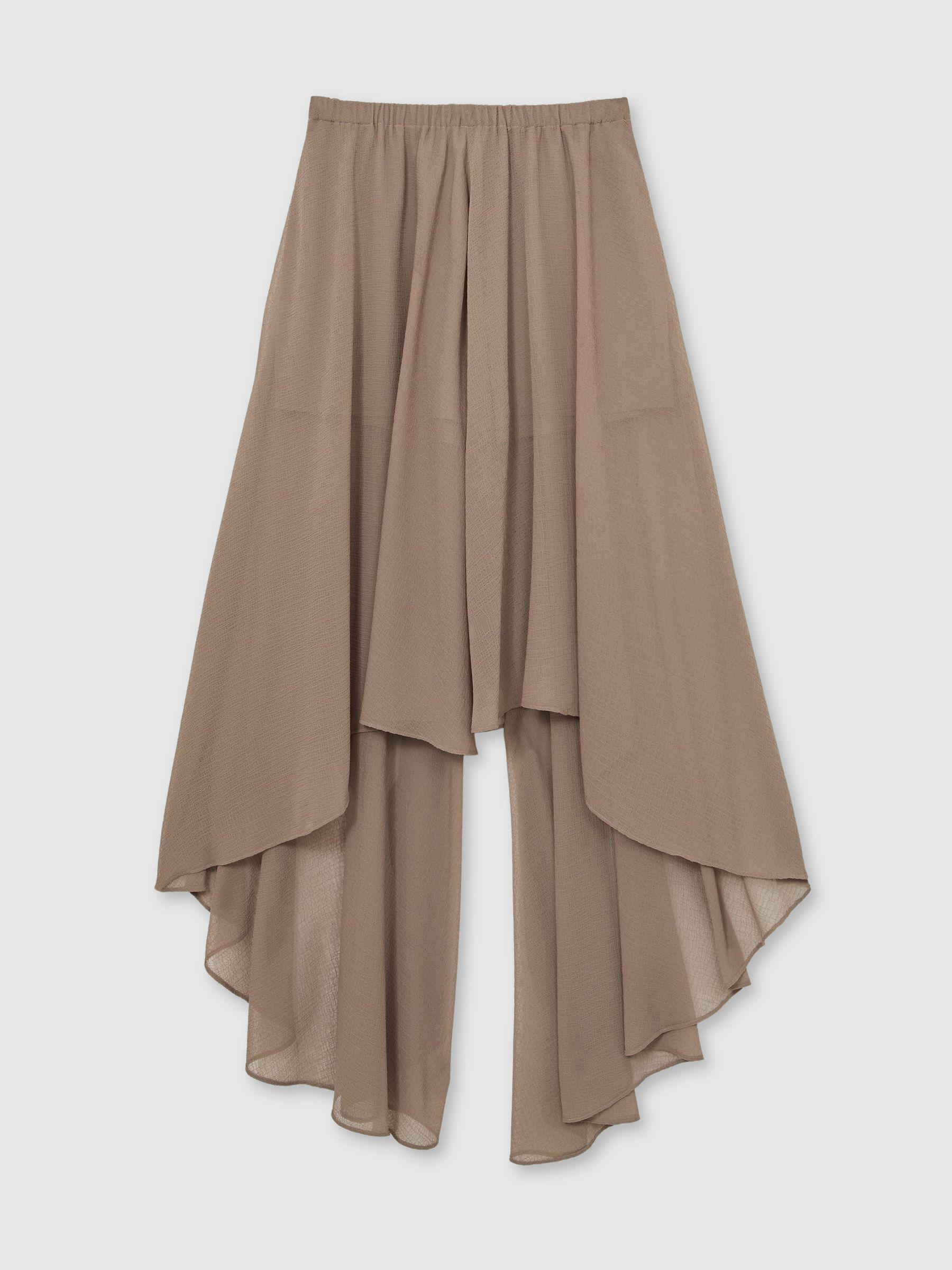 Poplin Belted Split Midi Dress in Ivory Product Image