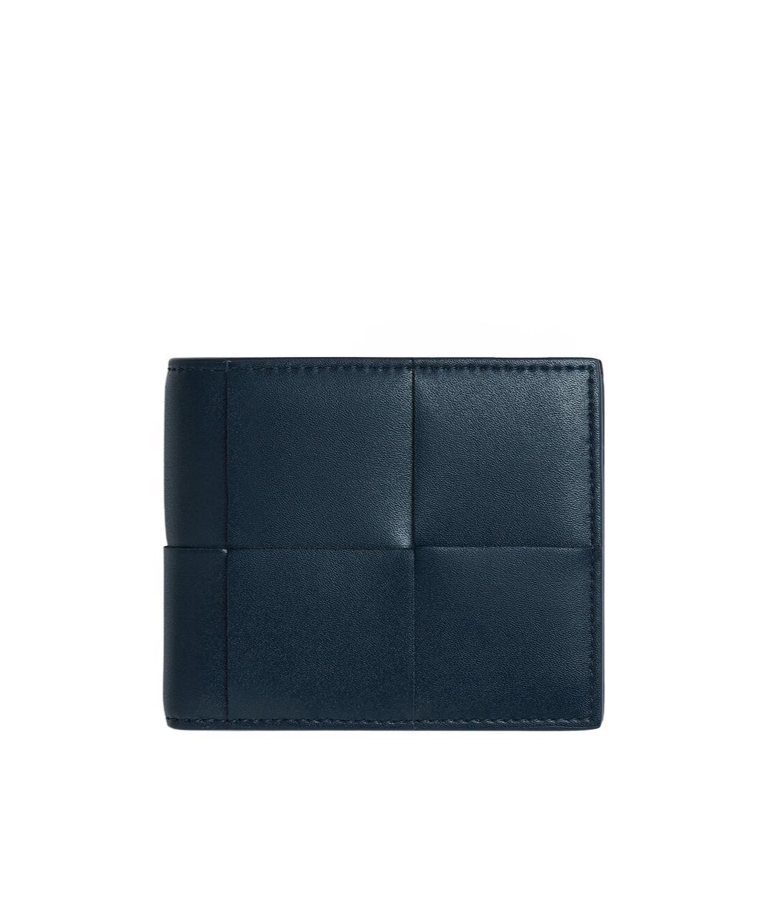 BOTTEGA VENETA Weaving Double Fold Wallet In Blue Product Image