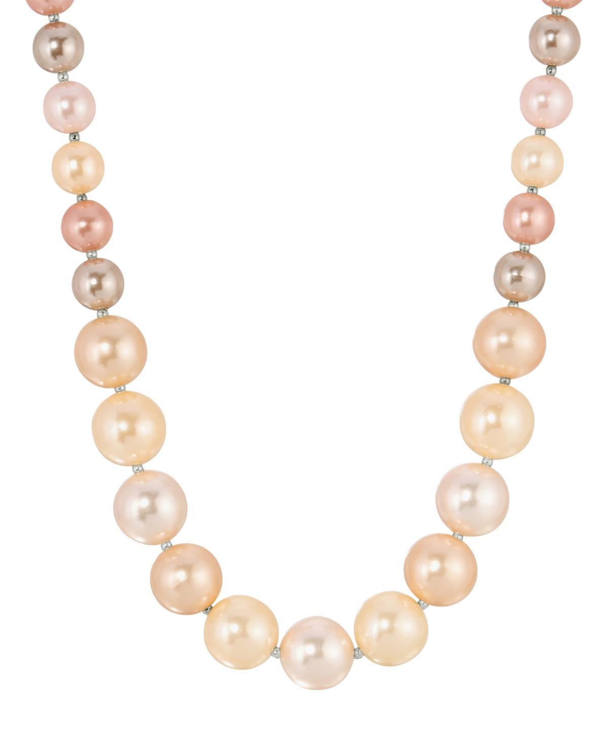 1928 Silver Tone Multi Color Simulated Pearl Necklace, Womens Product Image