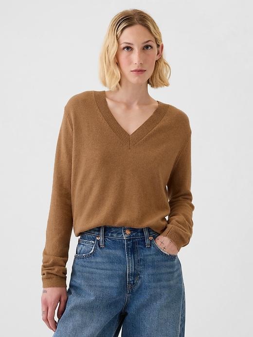 CashSoft V-Neck Sweater Product Image