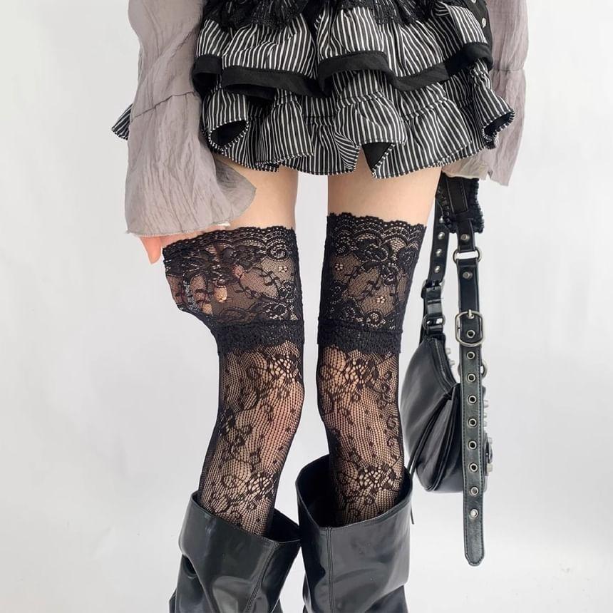 Lace Over The Knee Socks Product Image