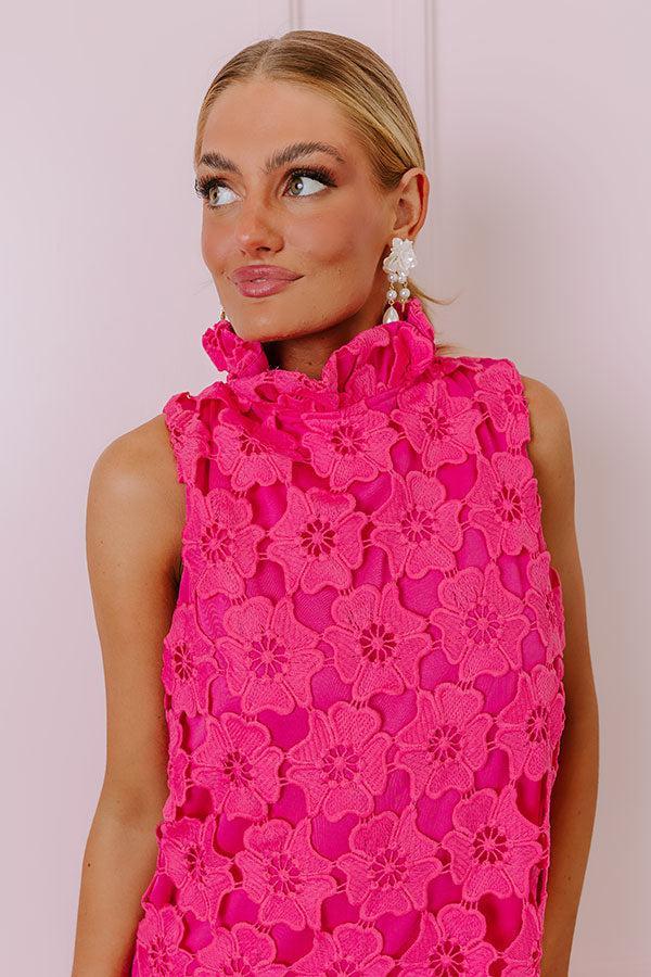 Champagne Toast Crochet Mini Dress in Pink Product Image