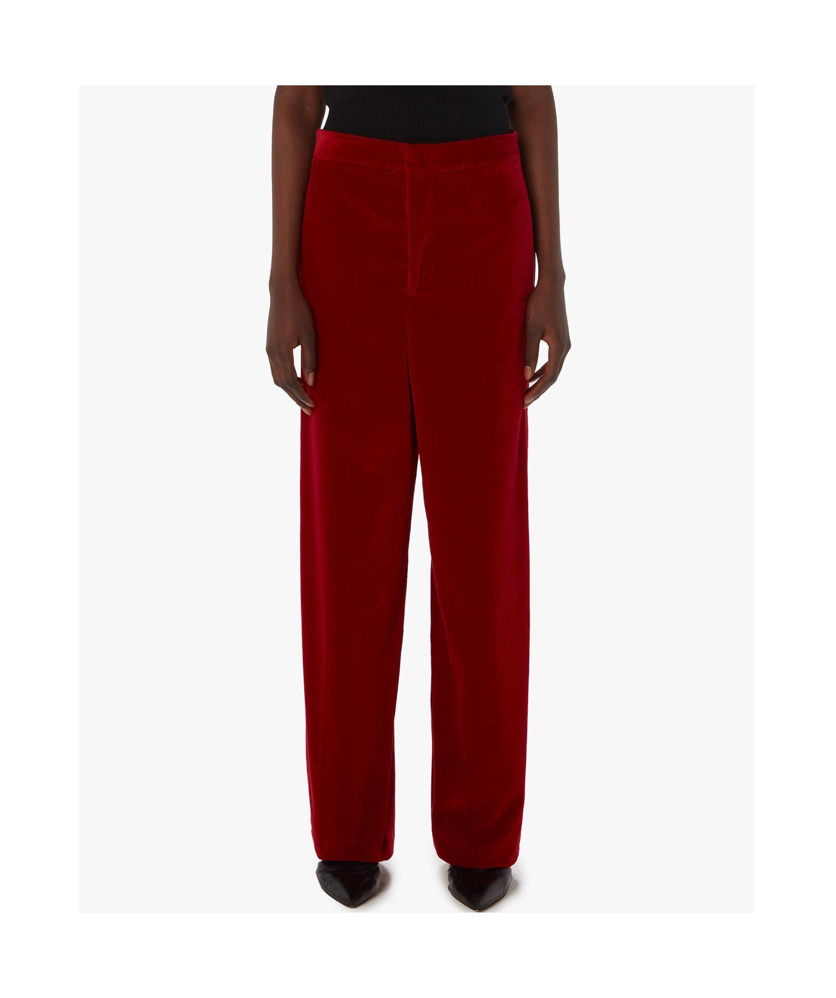 JW ANDERSON Velvet Tuxedo Trousers In Red Product Image