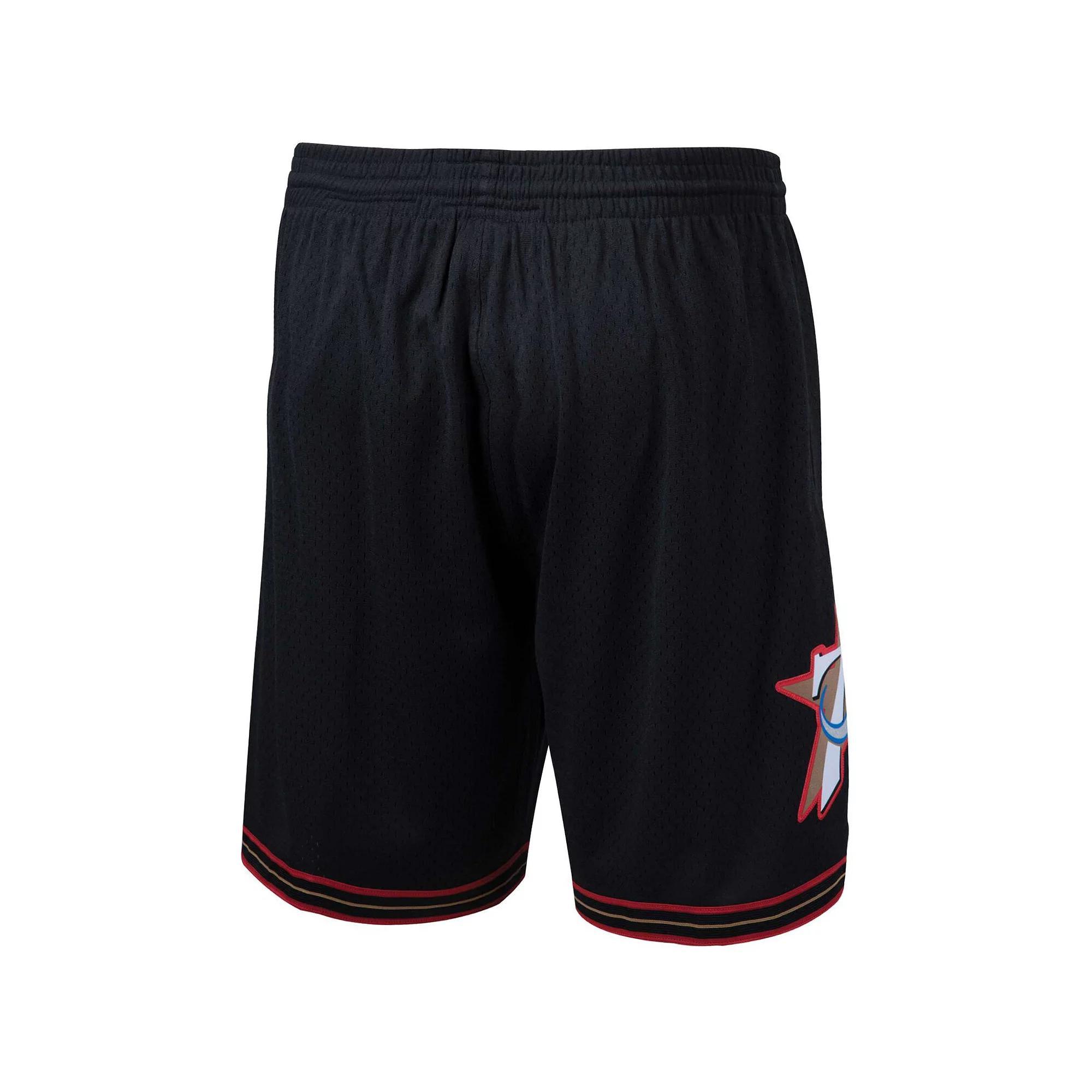 Men's Mitchell & Ness Black Philadelphia 76ers Hardwood Classics Swingman Shorts, Size: 3XL, 76r Black Product Image