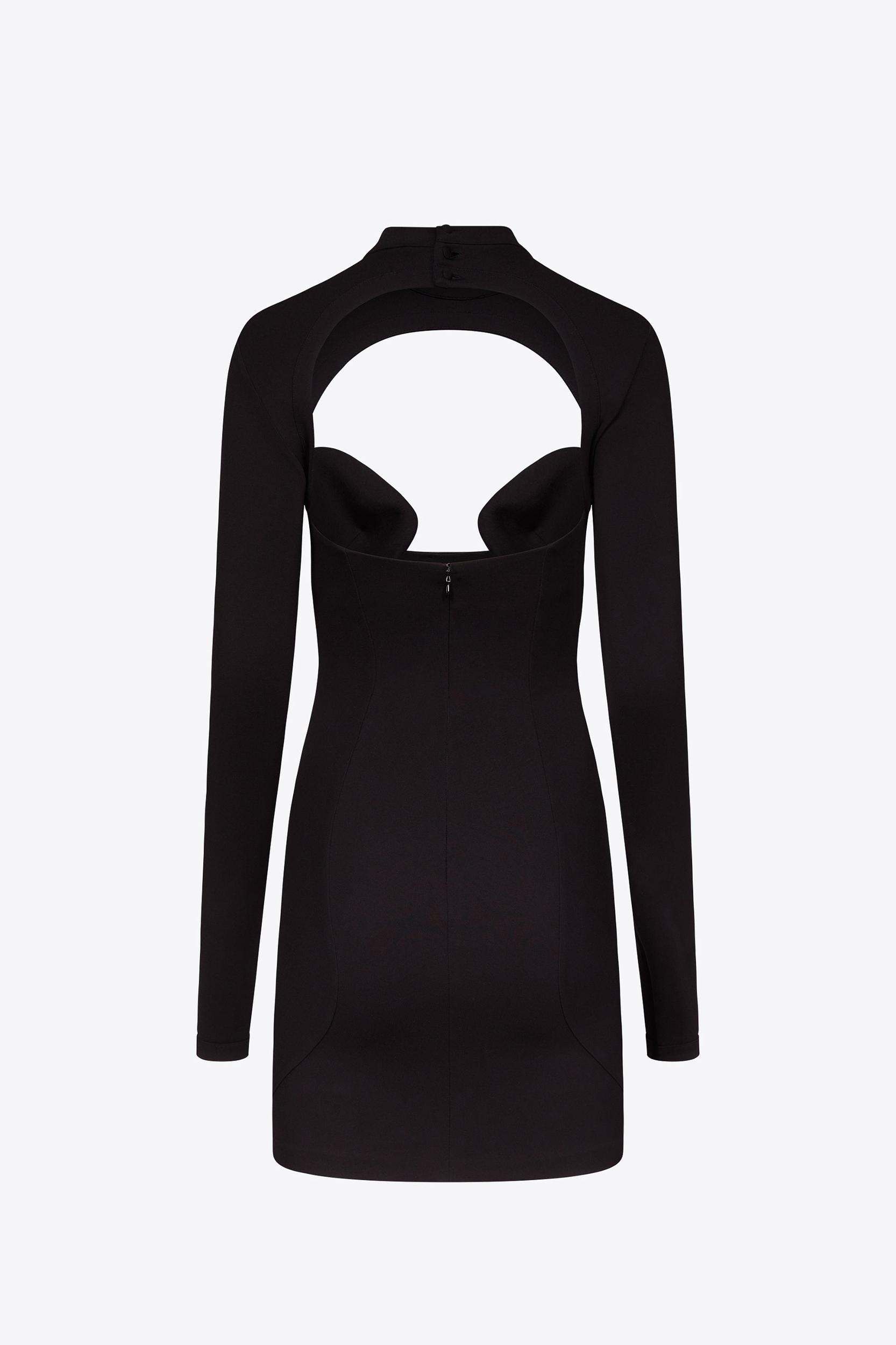 Crystal Embellished Bustier Cup Long Sleeve Dress Product Image