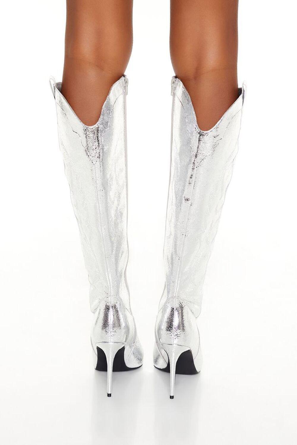 Metallic Knee-High Stiletto Boots | Forever 21 Product Image