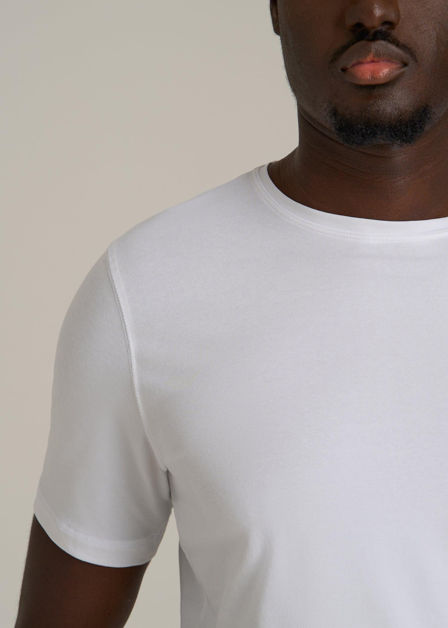 The Essential SLIM-FIT Crewneck Tee for Tall Men in White Male Product Image