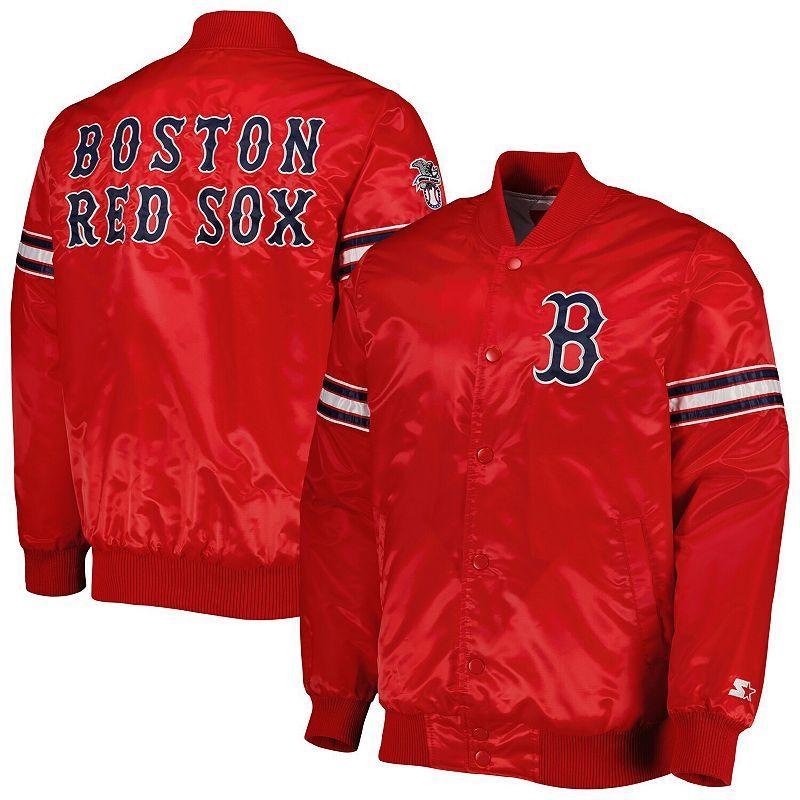 Mens Starter Boston Sox Pick & Roll Satin Varsity Full-Snap Jacket Product Image
