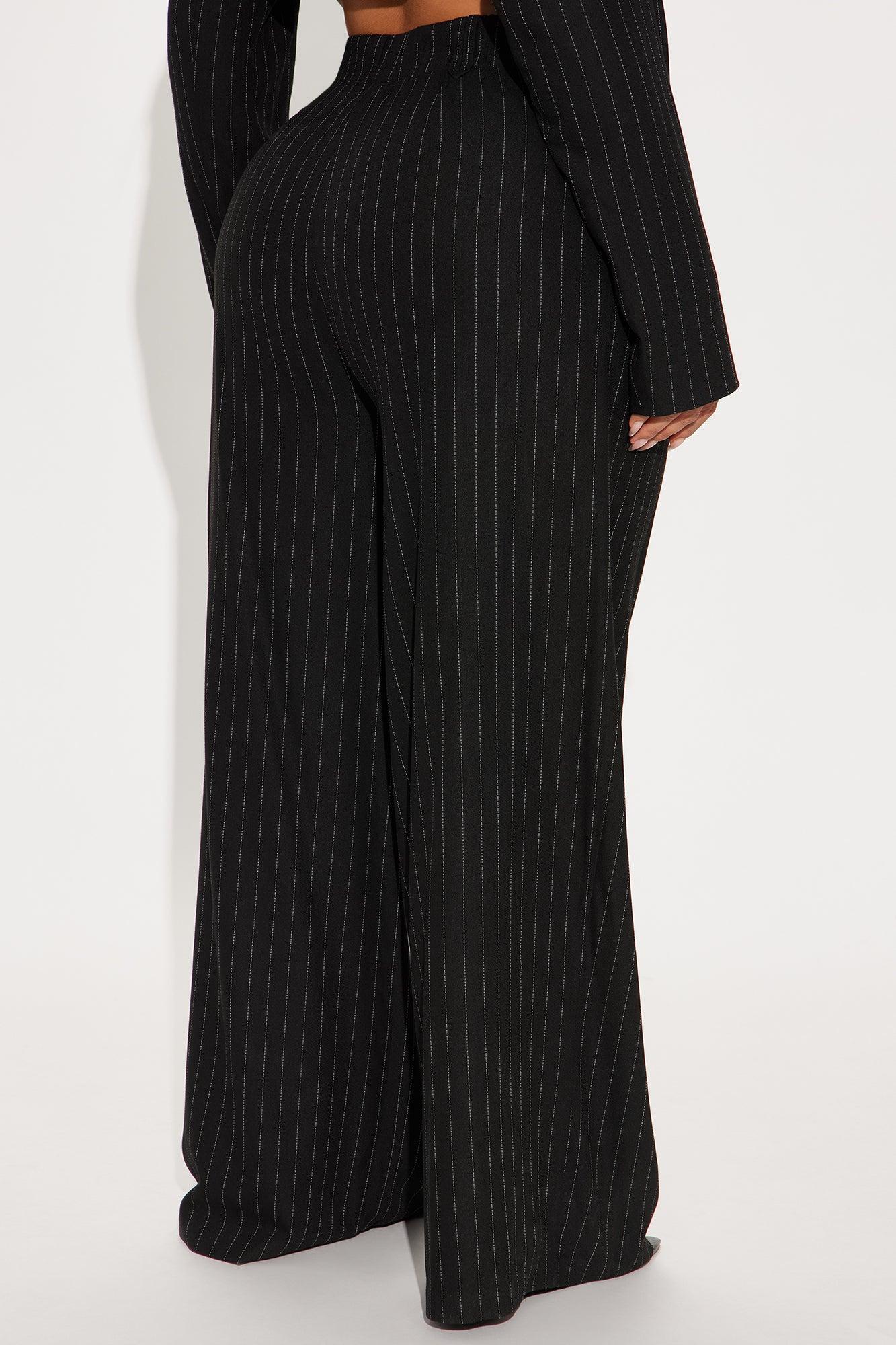 Breakeven Pinstripe Trouser - Black Product Image