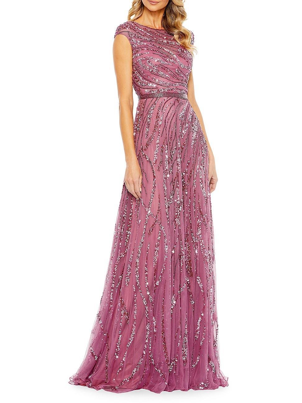 Womens Mac Duggal Embellished A-Line Gown Product Image