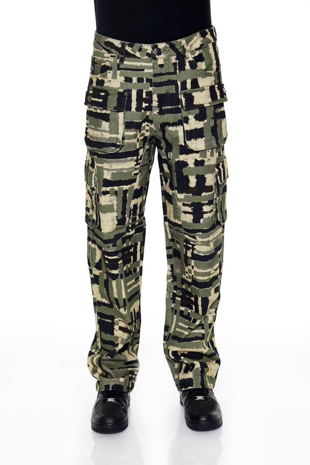 Geo Straight Cargo Pants | Forever 21 Product Image