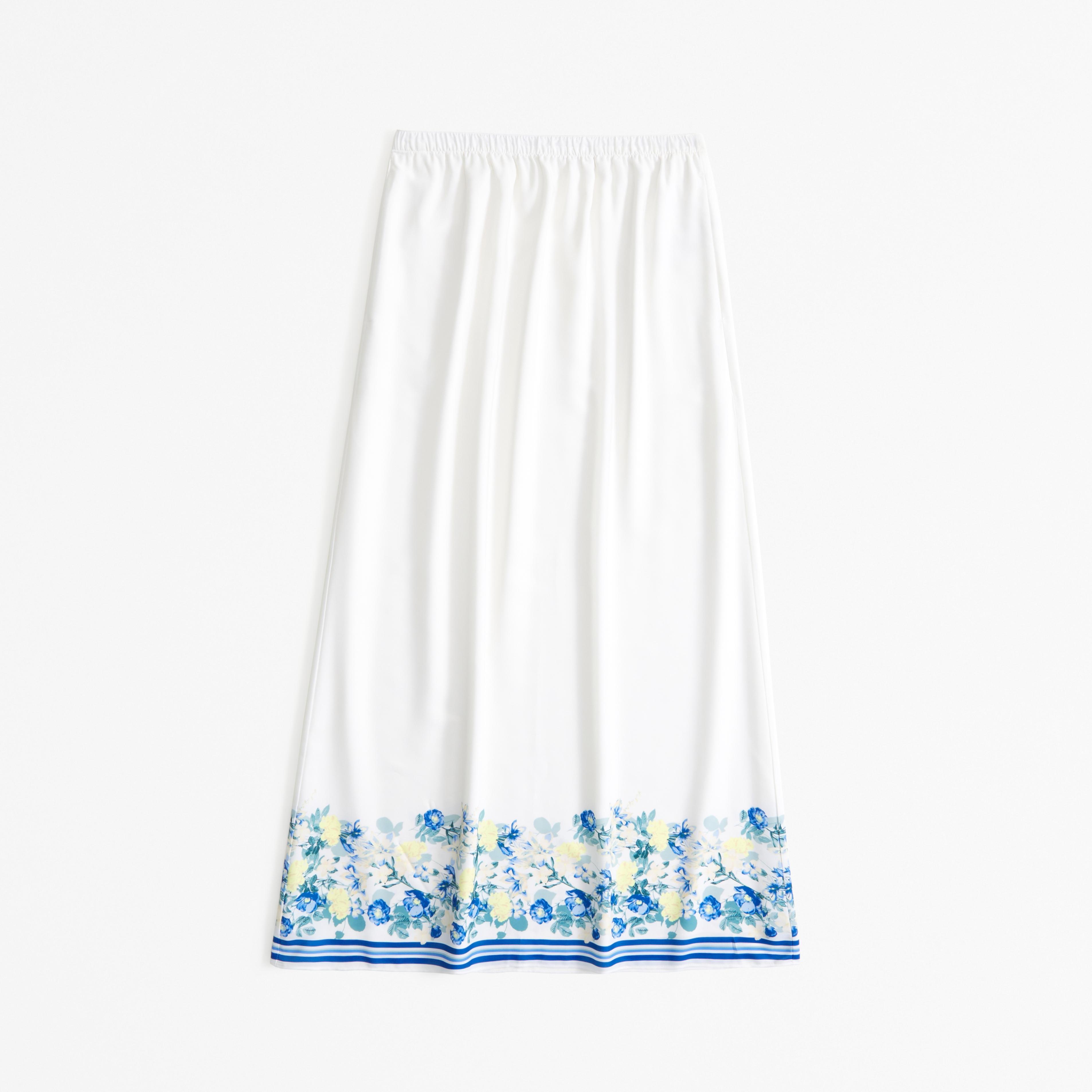 Faux Silk Maxi Skirt Product Image