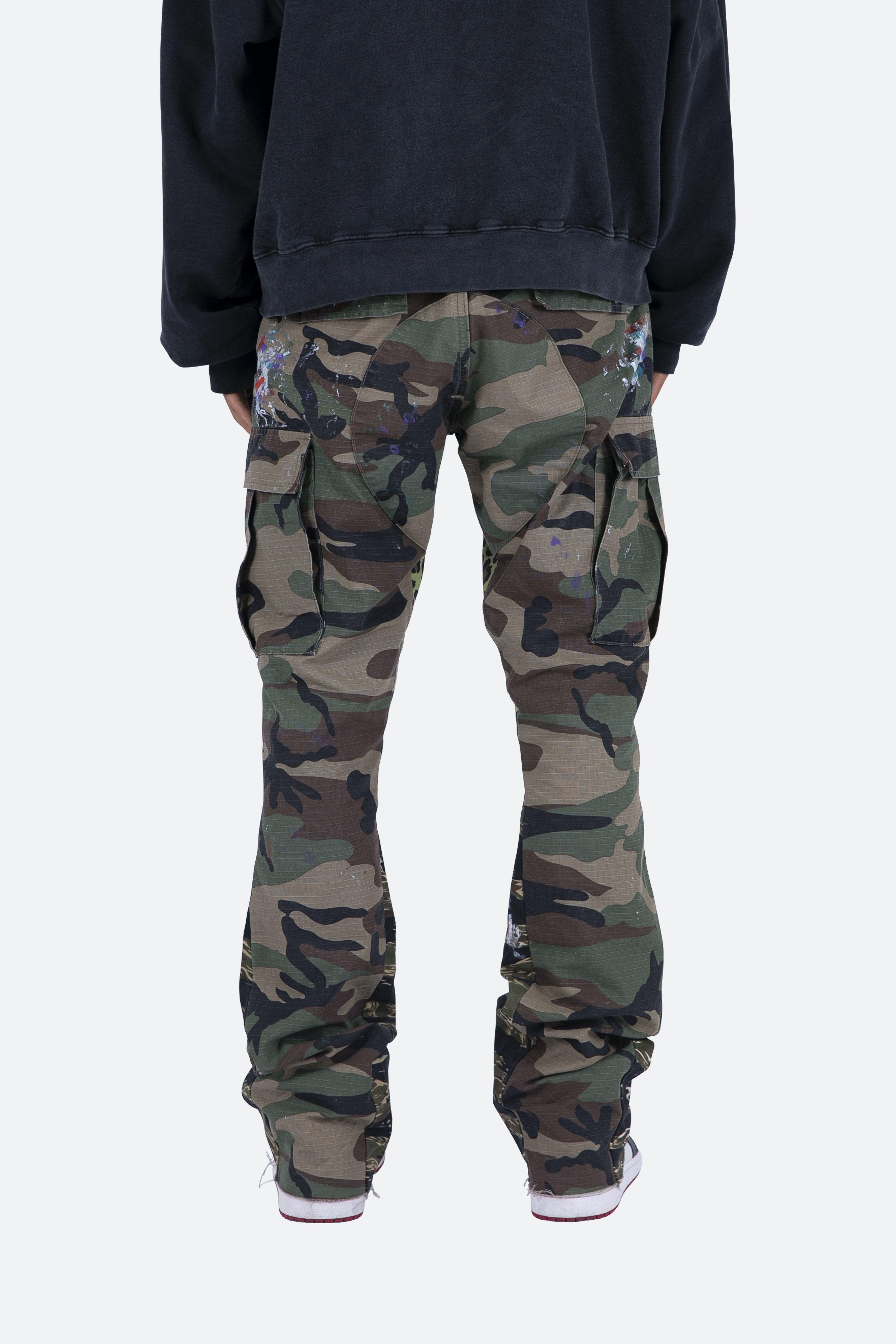 Contrast Bootcut Cargo Pants - Woodland Camo Product Image