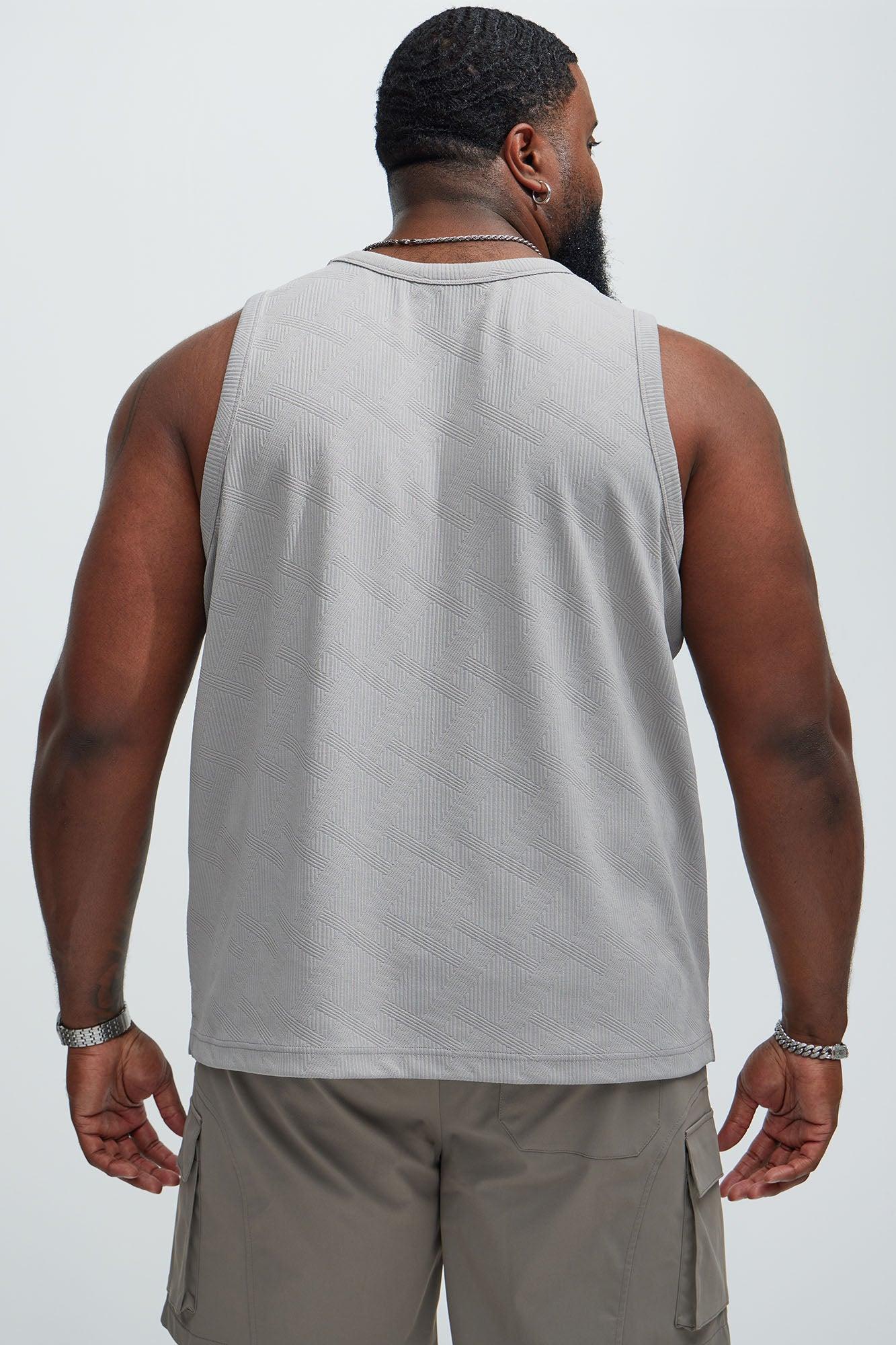 Benji Textured Tank Top - Grey Product Image