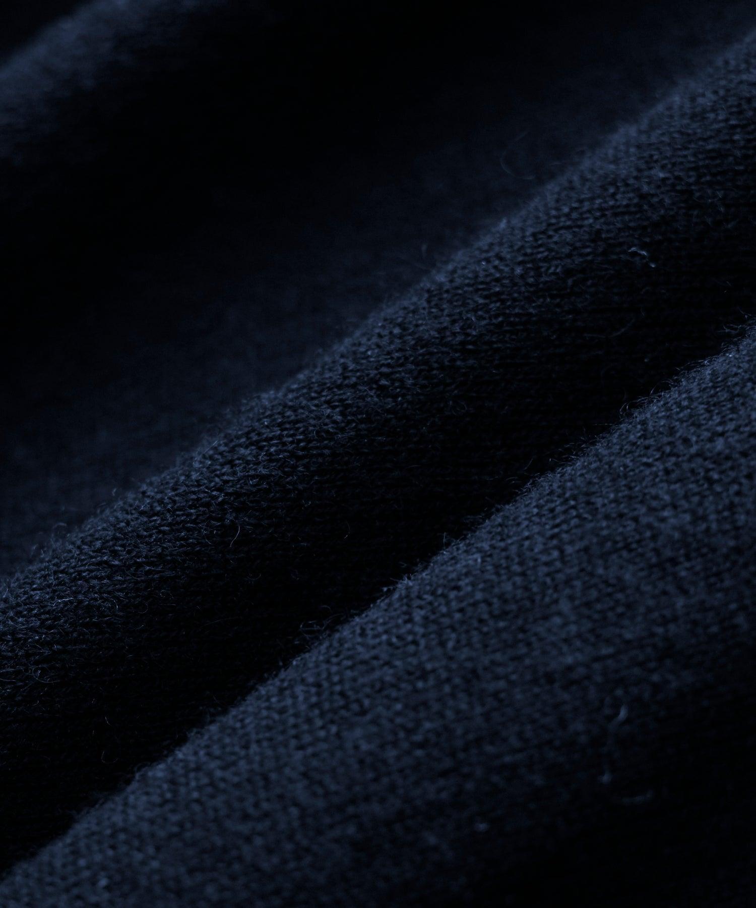 Silk-Cashmere Tipped Sweater Polo in Navy Product Image