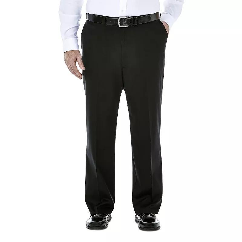 Big & Tall Haggar® Premium Stretch No-Iron Khaki Flat-Front Pants, Men's, Size: 44X32, Black Product Image