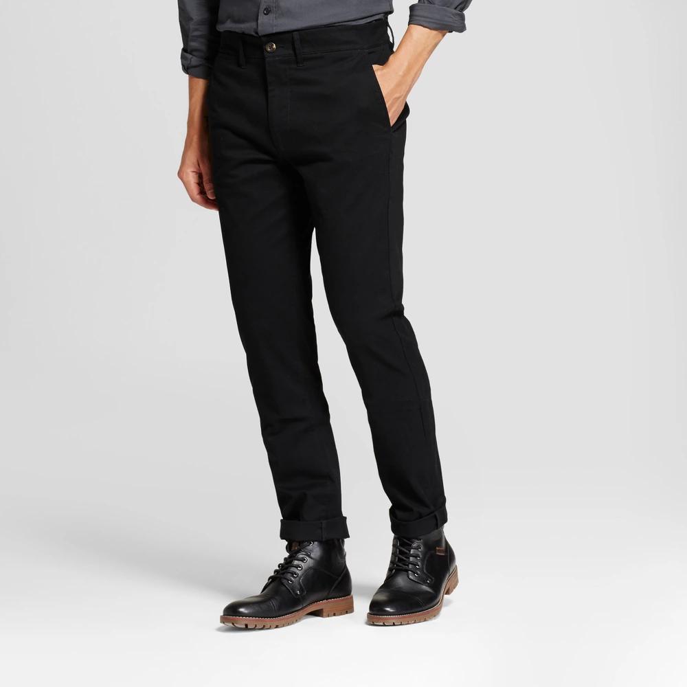 Mens Every Wear Slim Fit Chino Pants - Goodfellow & Co Black 31x34 Product Image