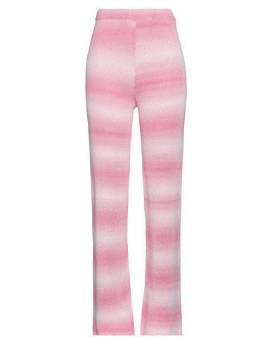 MSGM Cotton Blend Knit Pants In Pink Product Image