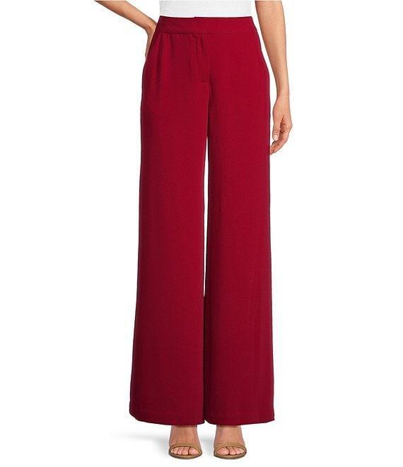 Trina Turk Shashina Double Georgette Flat Front Tie Bow Detail Wide Leg Pant Product Image