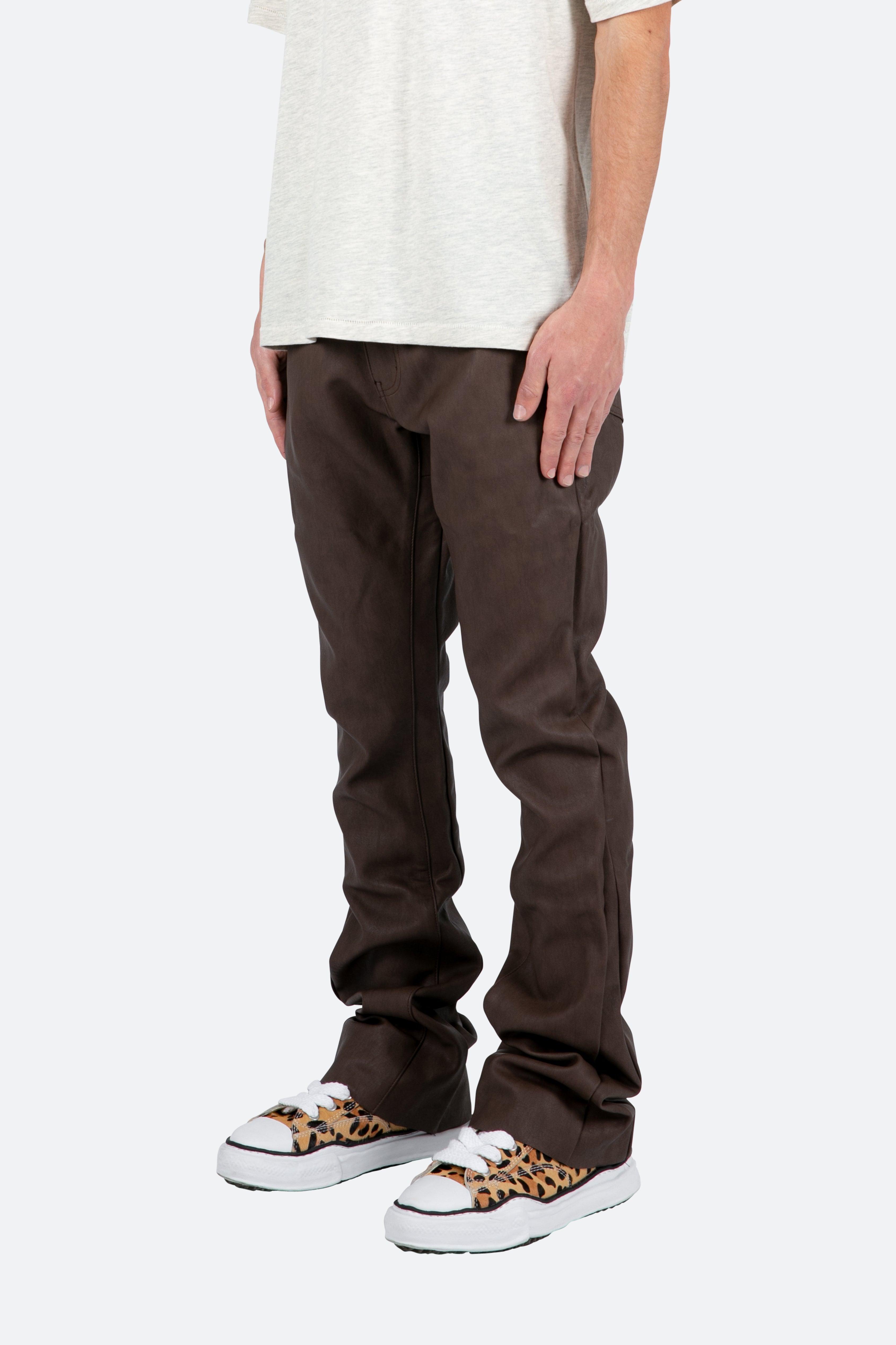 B460 Leather Flare Pants - Brown Product Image