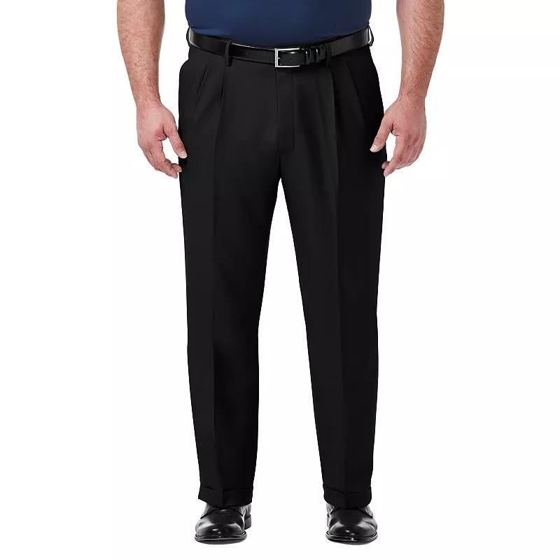 Big & Tall Haggar Premium Comfort Classic-Fit Pleated Hidden Expandable Waistband Dress Pants, Mens Product Image