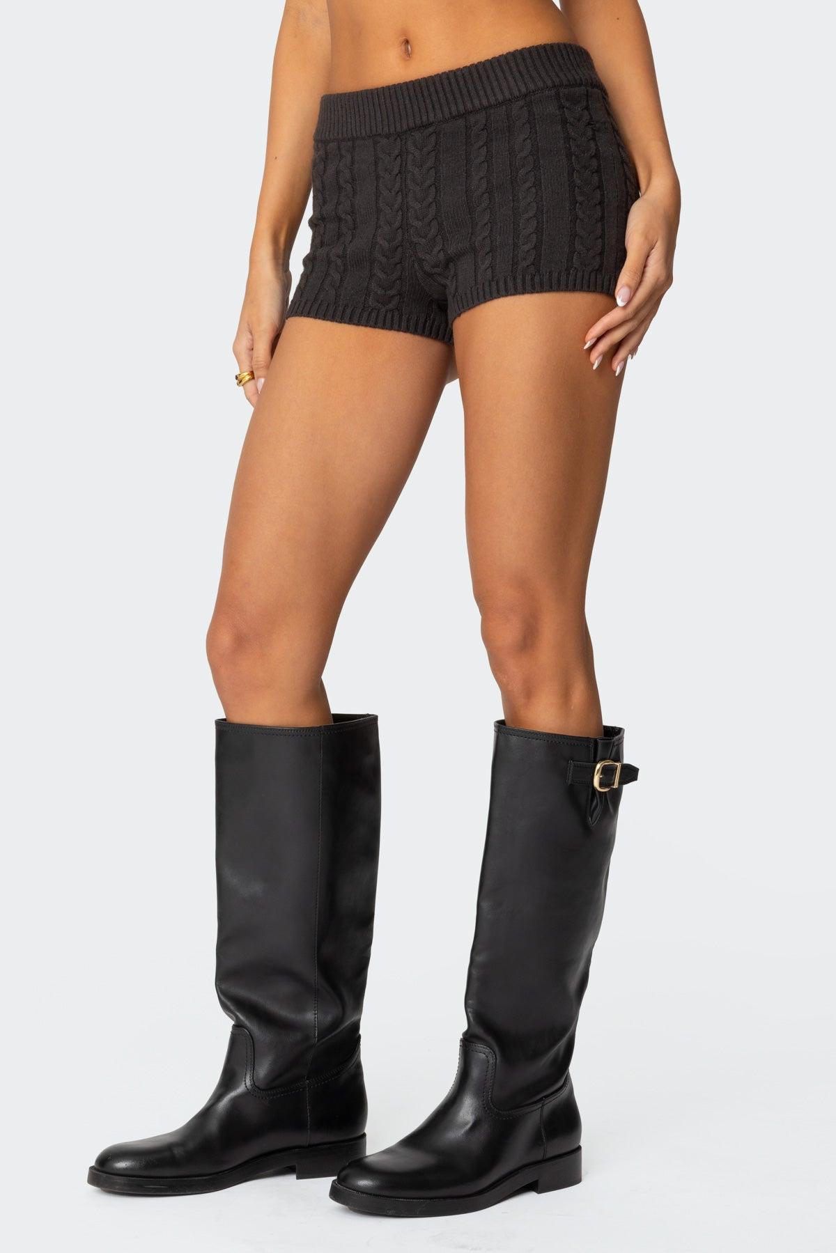 Avey Cable Knit Shorts Product Image