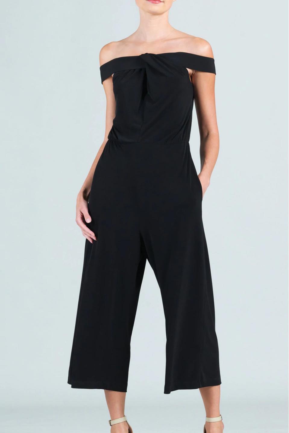 Cross-Front Cropped-Halter Jumpsuit Product Image