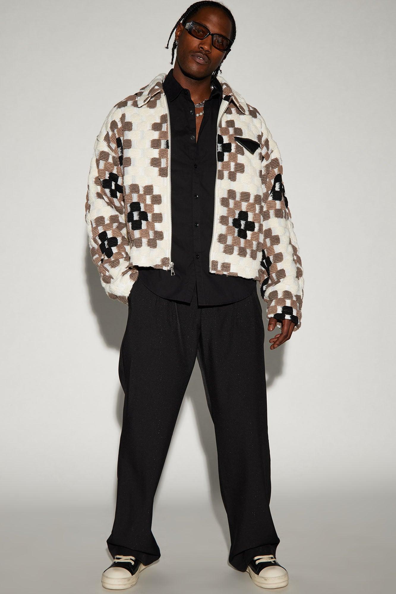 Gaston Jacquard Cropped Jacket - Brown/combo Product Image