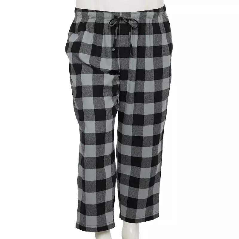 Big & Tall Sonoma Goods For Life® Flannel Drawstring Pajama Pants, Men's, Size: 2XB, Grey Buffalo Check Product Image