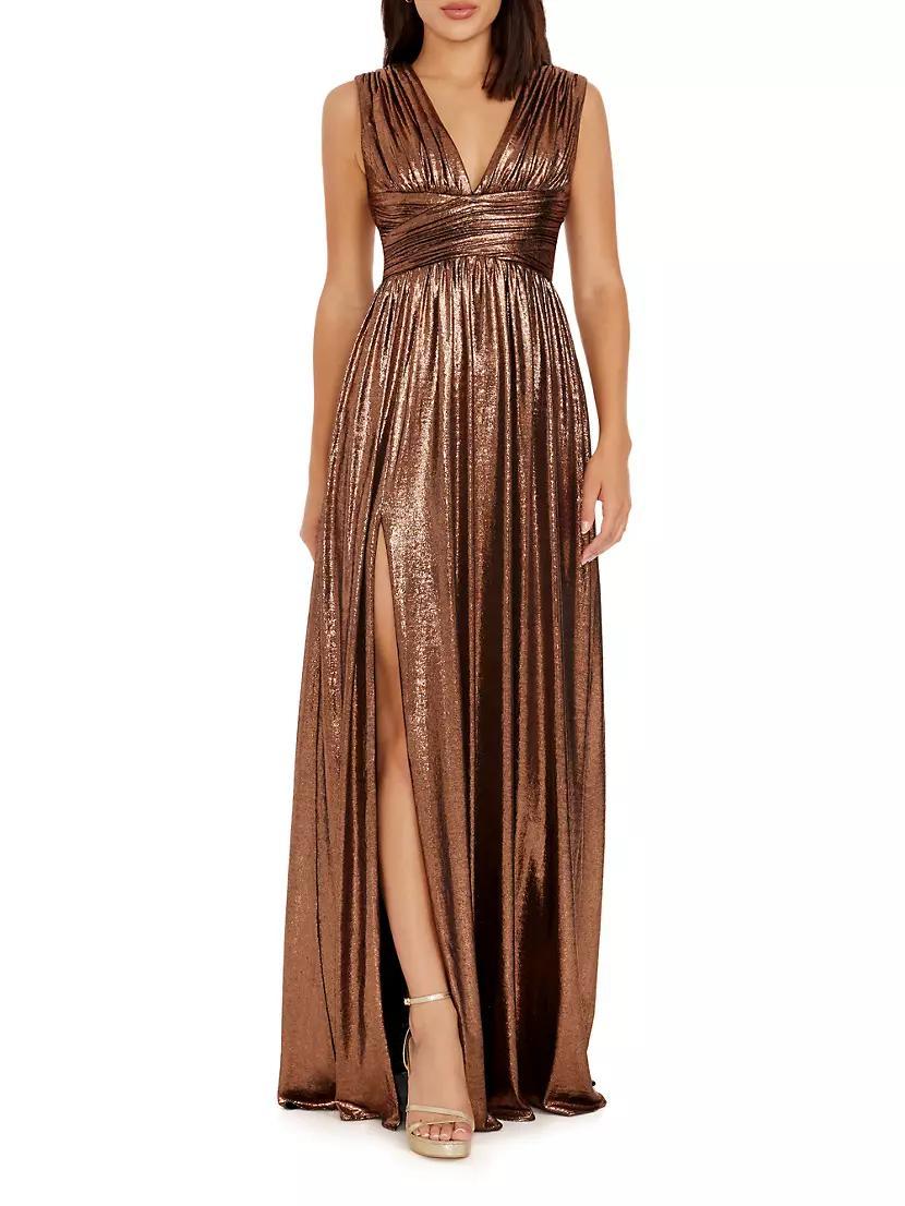 Jaclyn Metallic Foil Jersey Gown Product Image