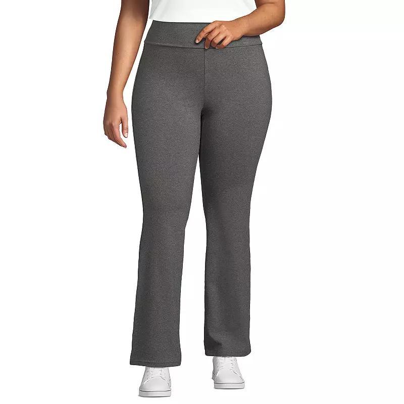 Plus Size Lands End Starfish High-Rise Flare Pants, Womens Grey Heather Product Image