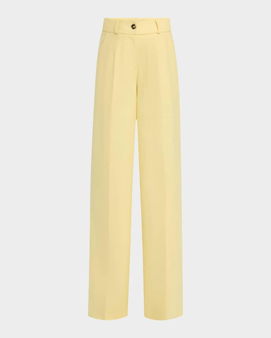 Pinstripe Wide Leg Wool Pants Product Image