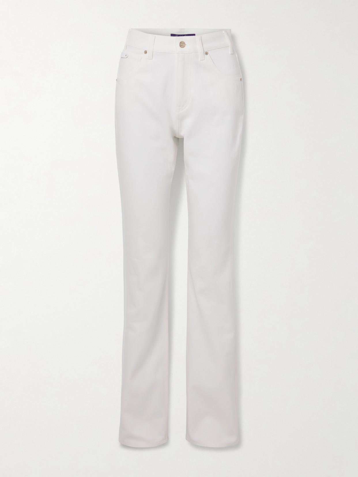 POLO RALPH LAUREN Kaida Mid-rise White Denim Bootcut Jeans In Chic White Product Image