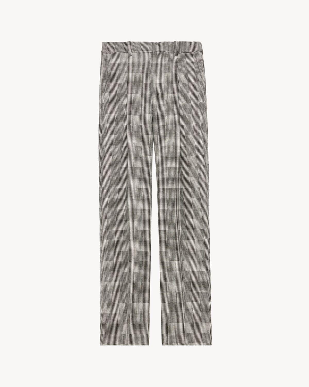 high-waisted pants in prince of wales wool Product Image