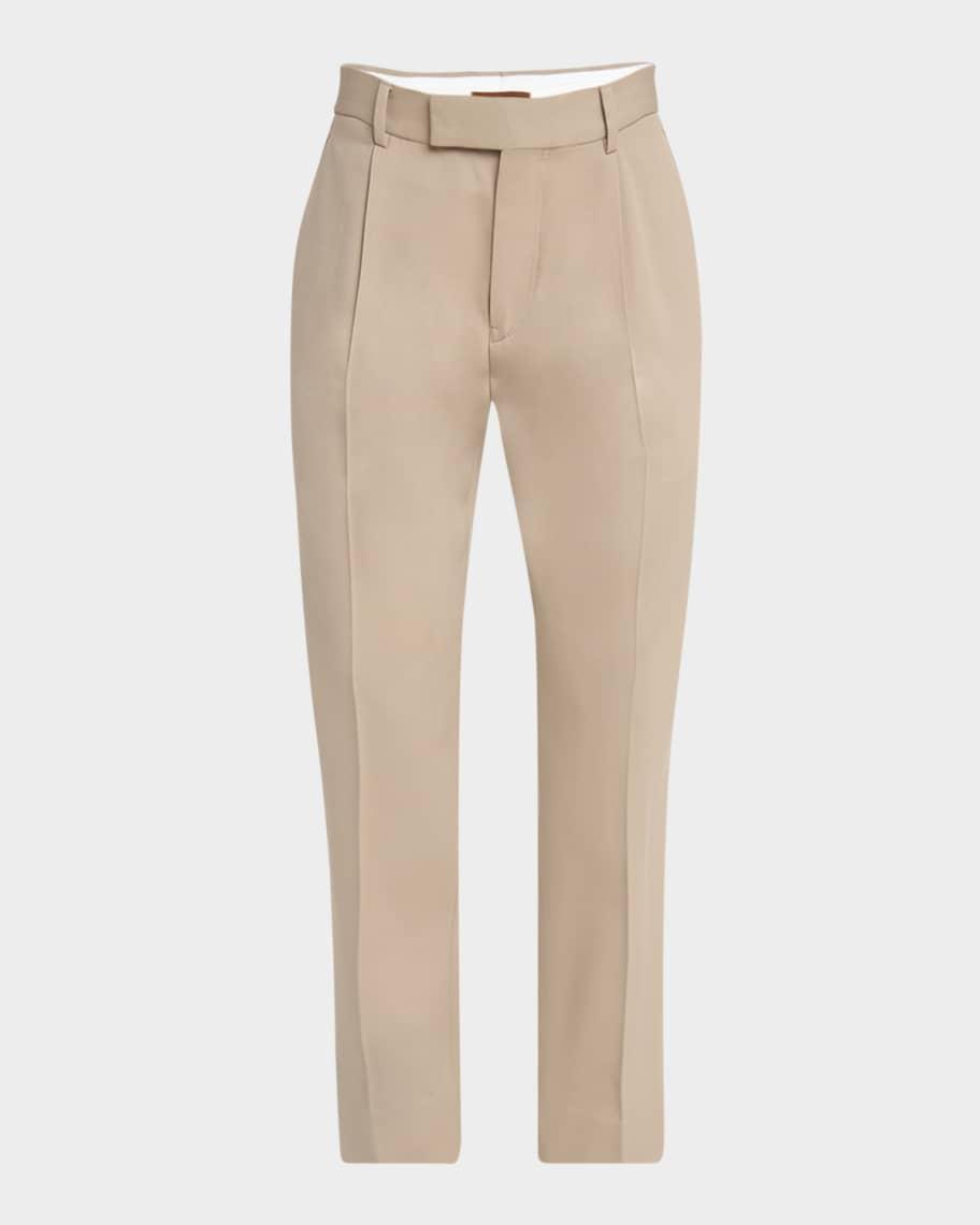 Mens Pleated Cotton-Wool Pants Product Image