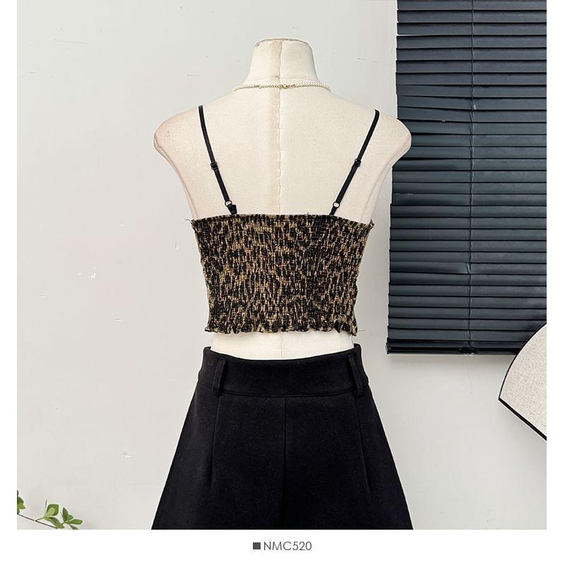 Leopard-Print V-Neck Camisole Top Product Image