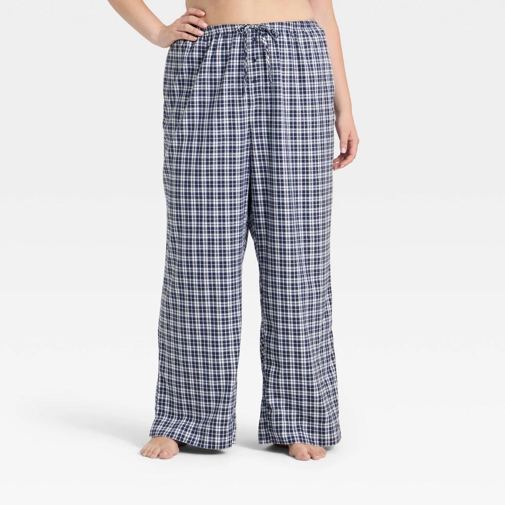 Women's Flannel Wide Leg Pajama Pants - Wild Fable™ Purple Stripe 1X Product Image